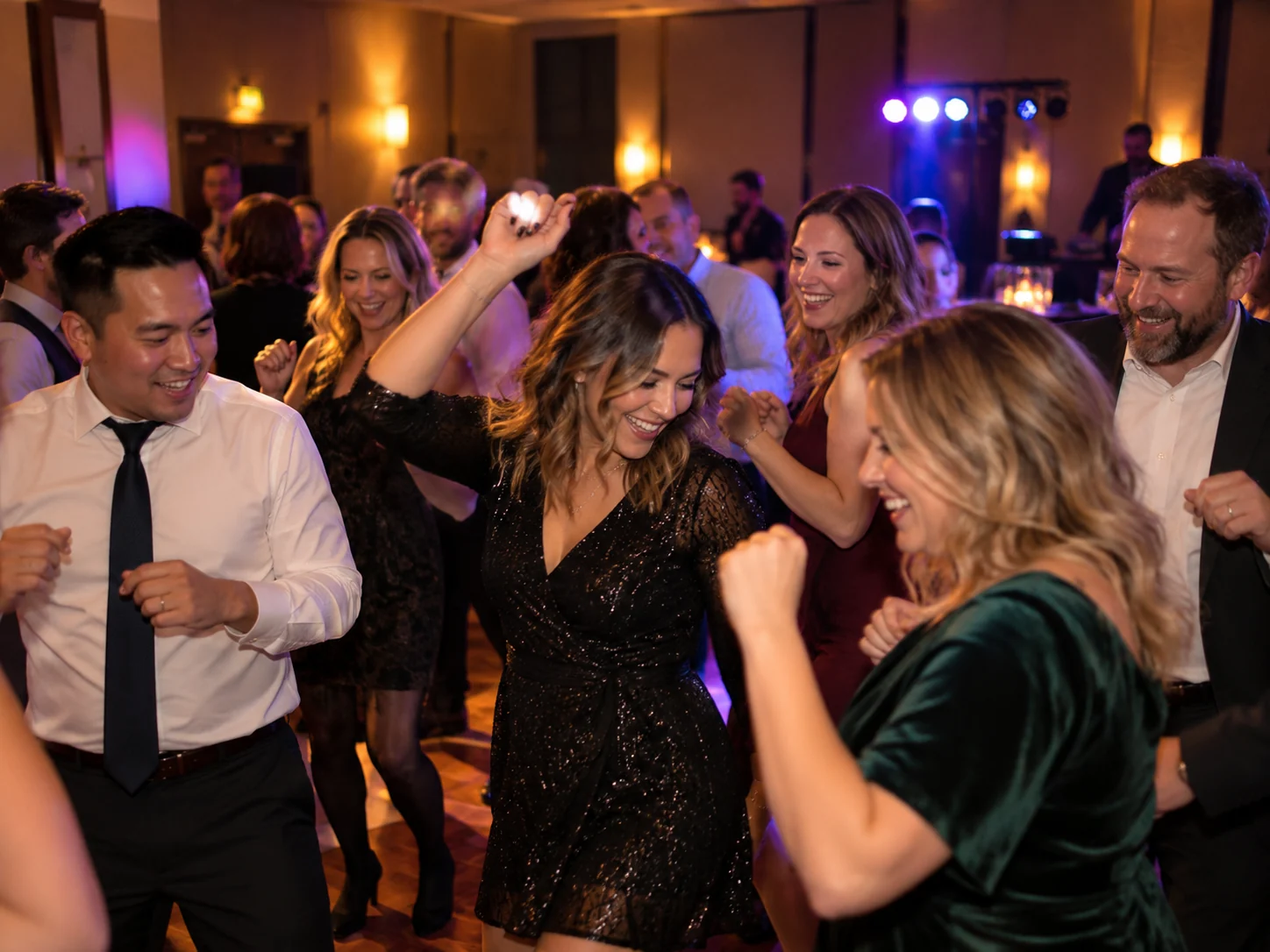 Guests celebrating together at a staff party